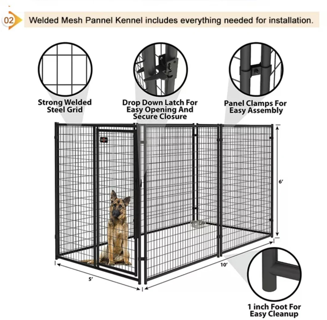 Heavy Duty Modular 10FT*5FT*6FT Outside Welded Wire Metal Mesh Extra Large Outdoor House Crate Pet Cage Dog Kennel