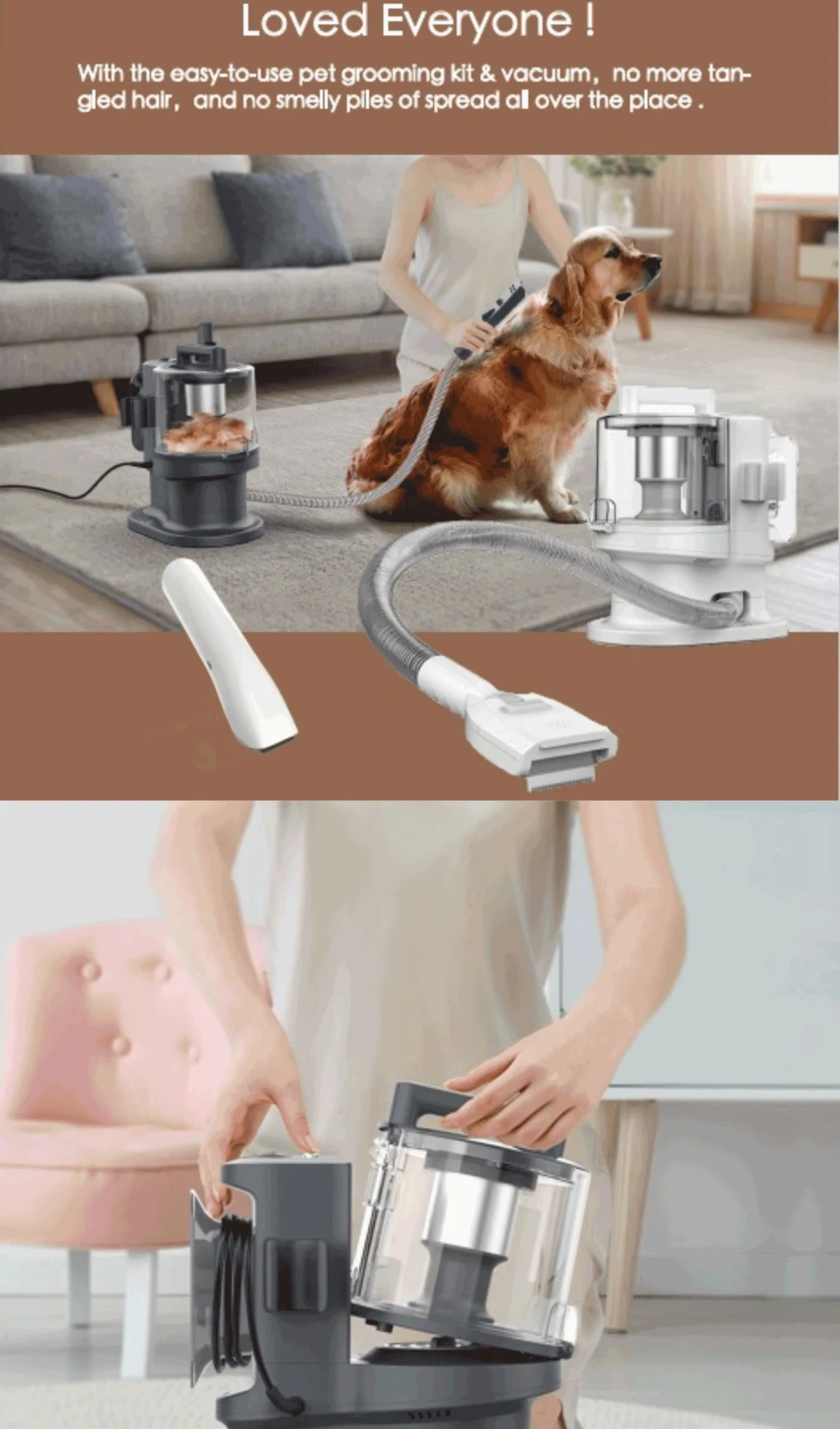 New Designed Pet Cleaning & Grooming Products Vacuum Hair Remover Pet Grooming Tool Deshedder